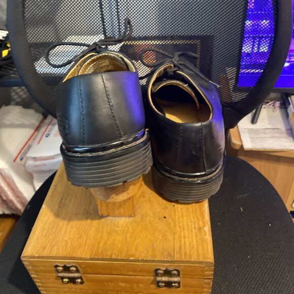 Skechers Mens Size 11 Y2K Shoes Chunky Sole Oxfords Leather‎ Lace Up Black Heavy - Picture 5 of 11